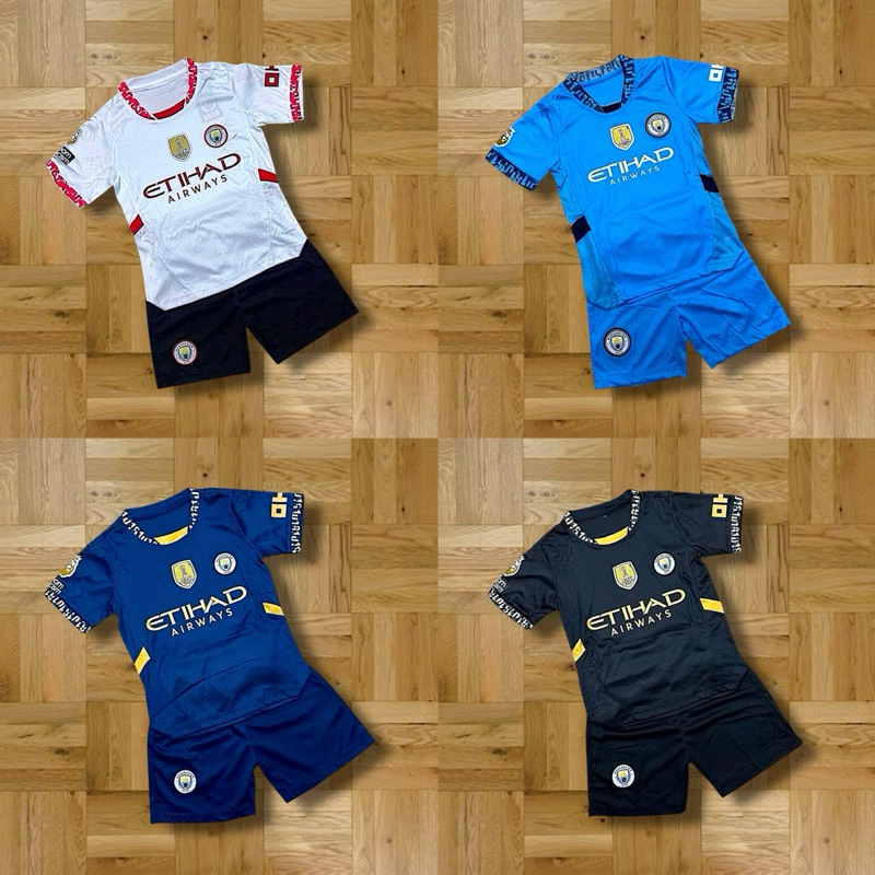ชุดกีฬาเด็ก แมนซิตี้ ฤดูกาลใหม่ ได้ทั้งชุด 2024-2025 มีไซด์ 14- - -30 มีเสื้อบอลและกางเกงบอล ใส่สบาย
