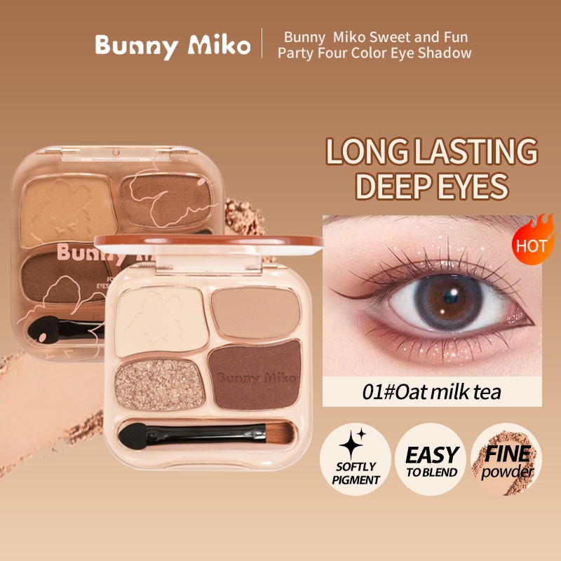 Oma อายแชโดว์ เนื้อฝุ่น เรียบเนียน ประกายชิมเมอร์ สีสวย กันน้ำ ติดทนนาน ทนทาน สําหรับทุกสภาพผิว 4 สี