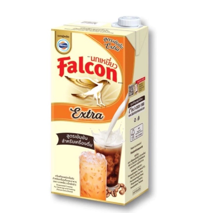 Falcon นกเหยี่ยว นมข้นจืดเอ็กซ์ตร้า ตรานกเหยี่ยว ขนสดบรรจุ 1000 มล.
