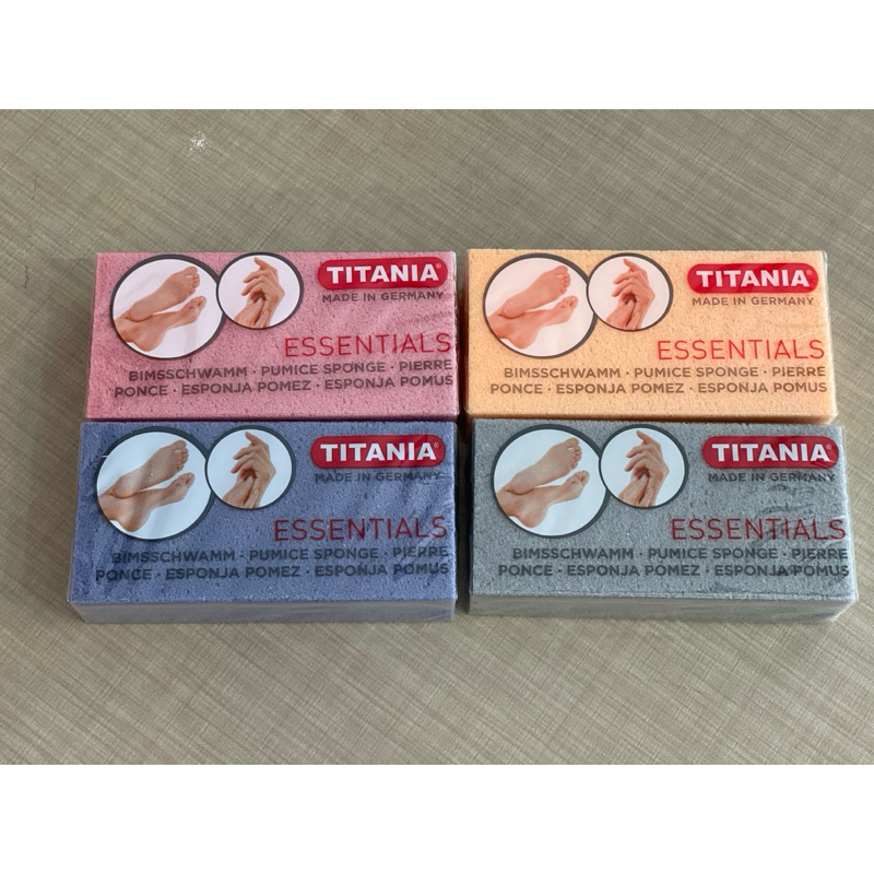 ฟองน้ำขัดมือ ขัดเท้า ส้นเท้าแตก Titania เยอรมัน (คละสี)