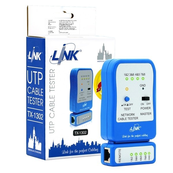 Link TX-1302 เครื่องทดสอบสาย UTP, Cable Testers, Quickly test by auto Scanning