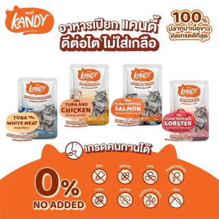(แบบโหล)Kandy Cat Pouch in Jelly ❤️😺 แคนดี้ อาหารเปียกสำหรับแมวในเยลลี่บรรจุ 70g*12