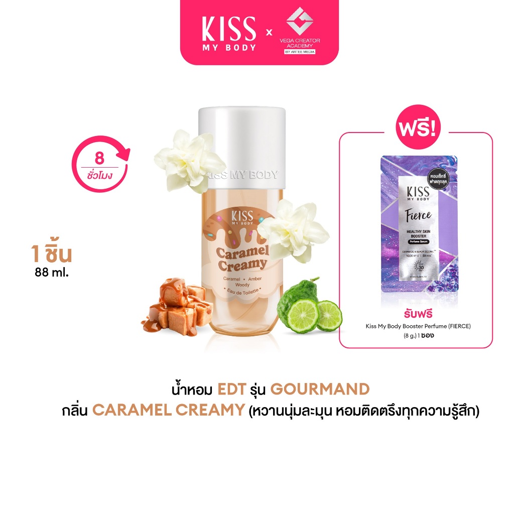 [Exclusive Vega] Kiss My Body Eau De Toilette Gourmand Collection น้ำหอมหวานฟินอินเลิฟ ขนาด 88ml. แถมฟรีโลชั่นซอง
