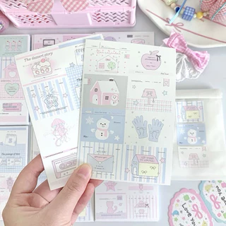 ✨🍒พร้อมส่ง!สติ๊กเกอร์ซีล ขนาดเล็ก แพค20ชิ้น สีพาสเทล ลายน่ารัก สไตล์เกาหลี