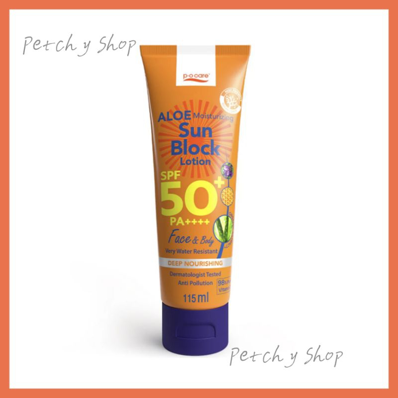 P.O.CARE Aloe Moisturizing Sun Block Lotion SPF50+ PA+++ 115ml.