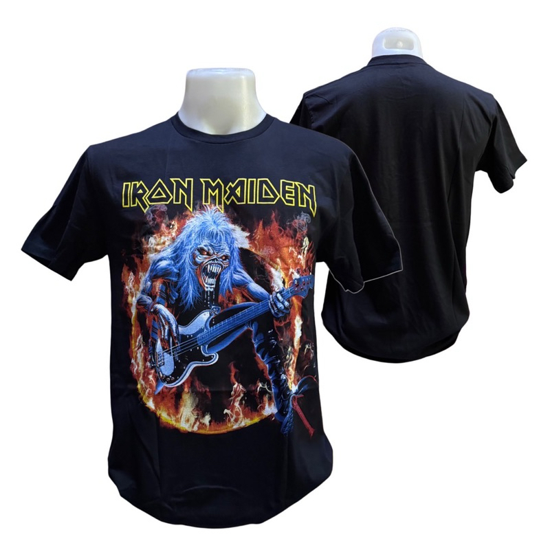 เสื้อวง IRON MAIDEN T-SHIRT ลาย FEAR LIVE FLAMES (ตอกปีไม่ชัด) ลิขสิทธิ์ของแท้ UK