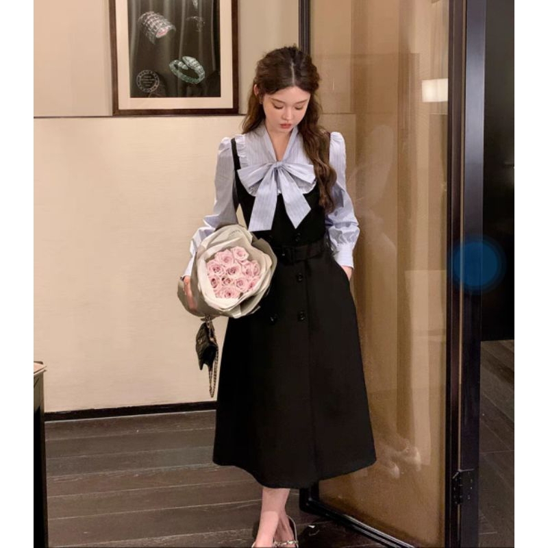 เดรสยาว ลูกไม้ นำเข้าสไตล์เกาหลี S-XL