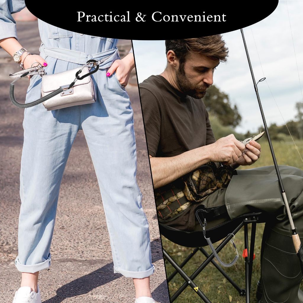 แพ็คละ 2 ชิ้น พวงกุญแจกันหาย เชือกเกลียว อเนกประสงค์ ป้องกันการสูญหาย เพื่อความปลอดภัย สําหรับตกปลา - รูปที่ 5