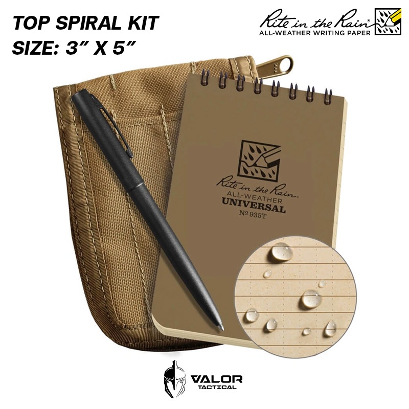 Rite In The Rain - TOP SPIRAL KIT 3x5 Notebook สมุดโน๊ต สมุดบันทึกกันน้ำ + ปากกา All-WEATHER PEN พร้