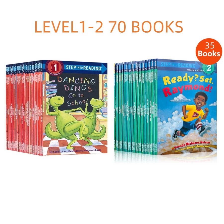 35books/set สินค้าพร้อมส่ง เซตหนังสือนิทานภาษาอังกฤษ Step into Reading level 1/2 (35 Books) เล่มใหญ่ ราคาเบาๆ สำหรับหนอน