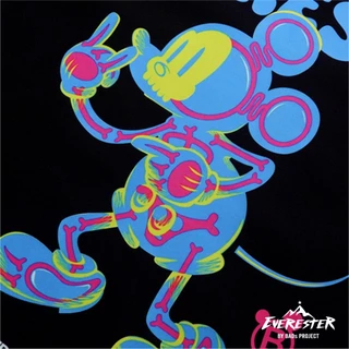 EVERESTER เสื้อยืด เสื้อคอฟิต Heavy Cotton เสื้อผู้ชาย Oversize Mickey N Roll ดำ เสื้อผ้าผู้ชาย EXP