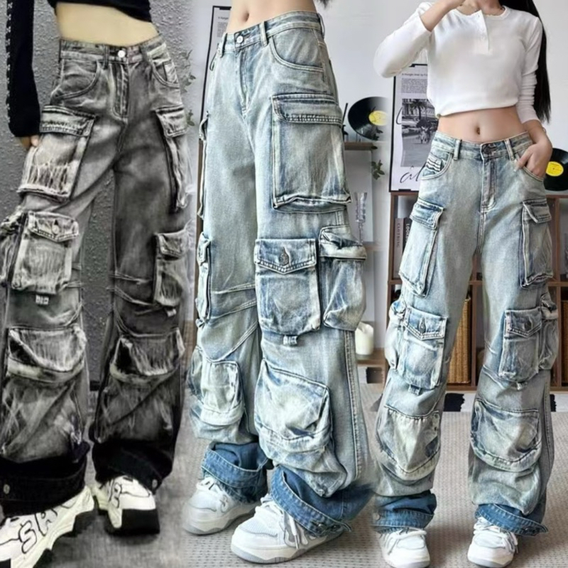 กางเกงยีนส์คาร์โกรุ่นใหม่ล่าสุดทรงสวยไม่เหมือนใคร กางเกงยีนส์แฟชั่นทรงเท่ๆเก๋ๆ กางเกงยีนส์ขากระบอกใส่ได้ทั้งหญิงและชาย