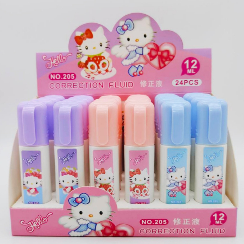 🔥กล่อง 24 ชิ้น ลายการ์ตูน🔥 น้ำยาลบคำผิด 12ML ปากกาลบคำลิควิด ลื่นดี ไม่ติดขัด ลายการ์ตูนน่ารักน่าใช้