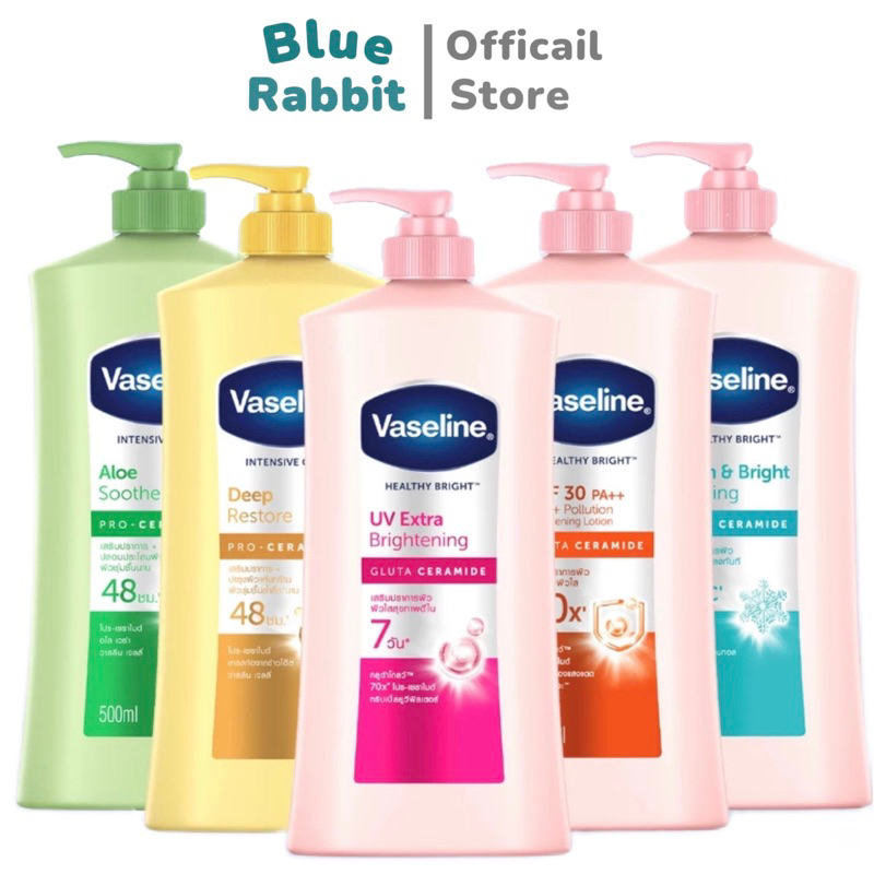 [300-500มล.] Vaseline ของแท้ โลชั่นวาสลีน เฮลธี้ ไบรท์ ยูวี ไลท์เทนนิ่ง โลชั่น ไวท์อินสแตนท์แฟร์โทนอัพโลชั่น 300/500 มล.