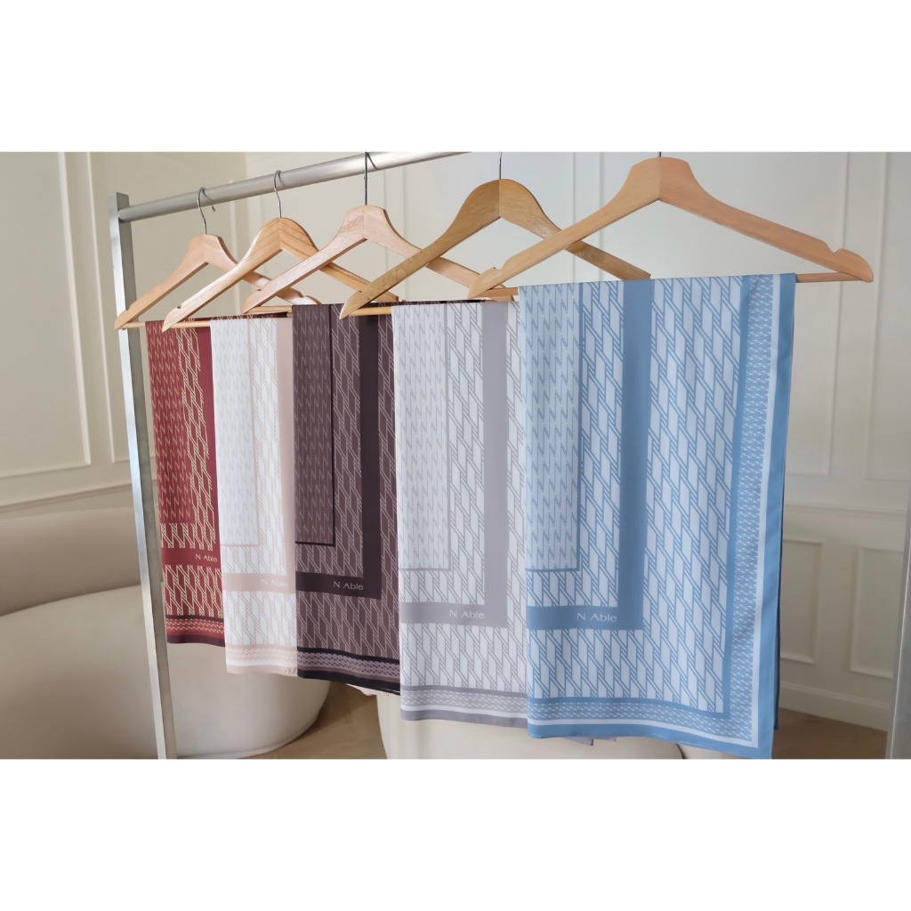 Monogram 01 ผ้าคลุม Signatue (Premium matte silk nano) Size 115x115 cm [N Able Style]