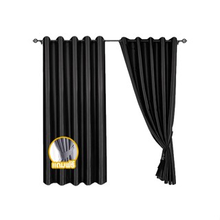 ผ้าม่านหน้าต่าง ผ้าม่านประตู ผ้าม่านสีดำ งานพรีเมี่ยม ตาไก่ …