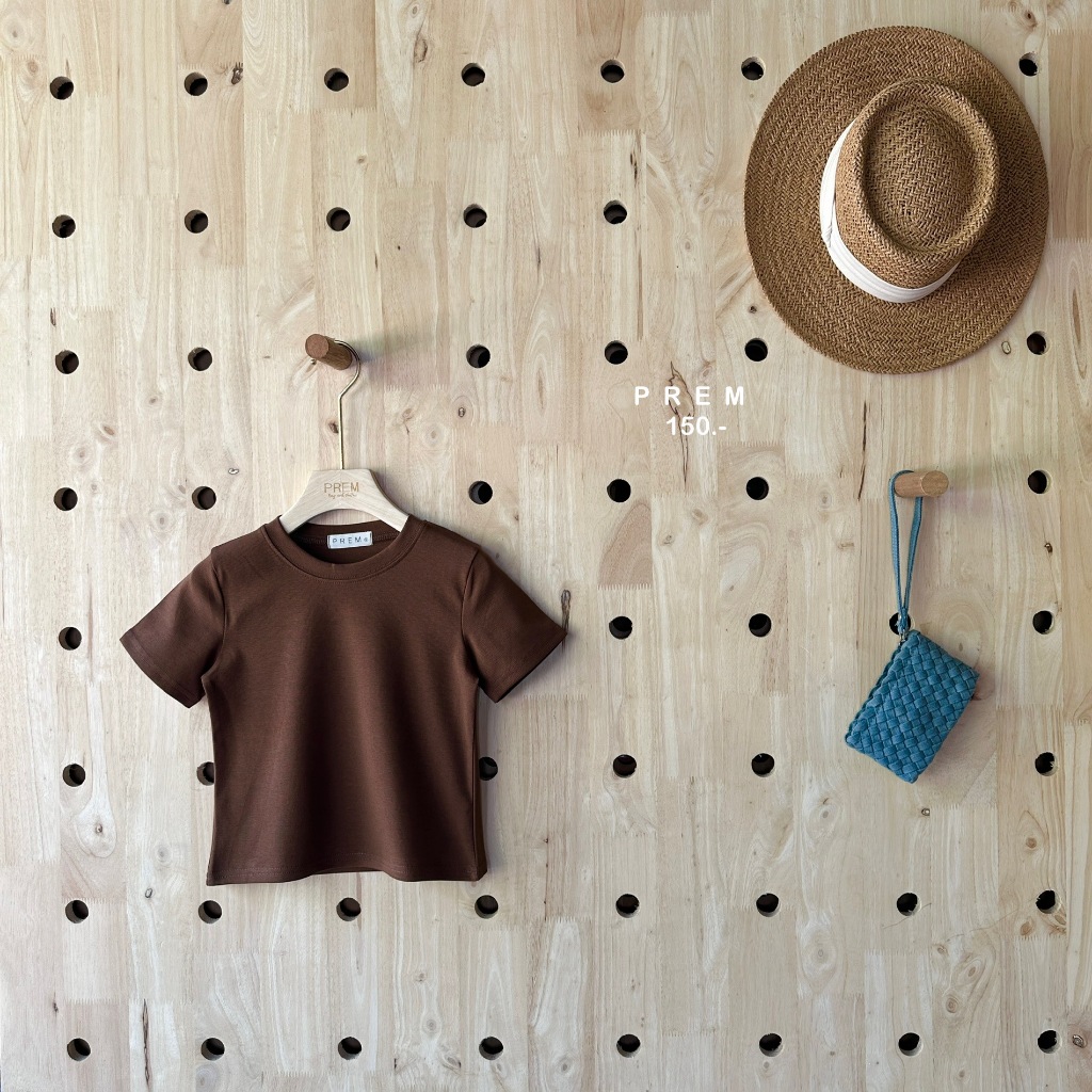 KIDS เสื้อยืดคอกลม แขนสั้น ผ้าคอตตอนยืด ใส่สบาย
