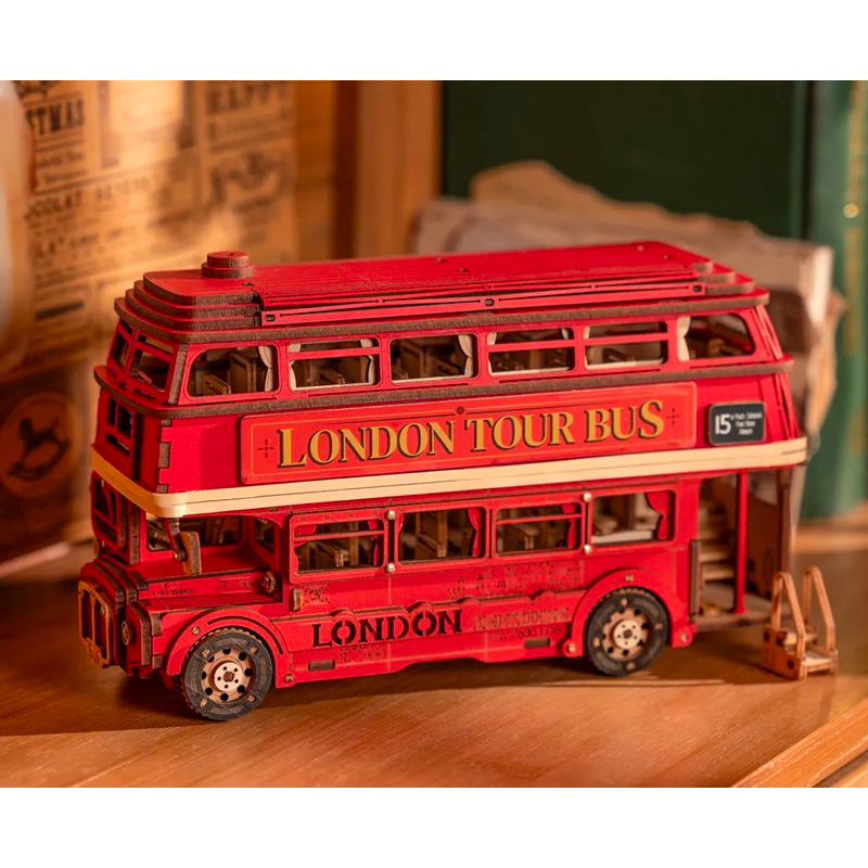 โมเดล DIY ประกอบเอง ROLIFE 3D WOODEN PUZZLE-LONDON BUS TGM02 Engling version [พร้อมส่ง]