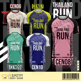 เสื้อวิ่ง CEN.01-CEN.10 กีฬาผู้ชาย ผู้หญิง พิมพ์ลายทั้งตัว เบาสบายระบายอากาศ