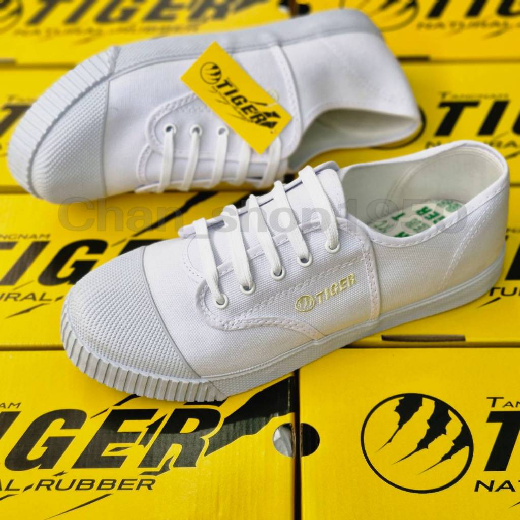 พร้อมส่ง รองเท้านักเรียน รองเท้าผ้าใบ Tiger(ไทเกอร์) ไซส์ 31-45 รุ่นT205 พื้นเขียว สีน้ำตาล ดำ ขาว
