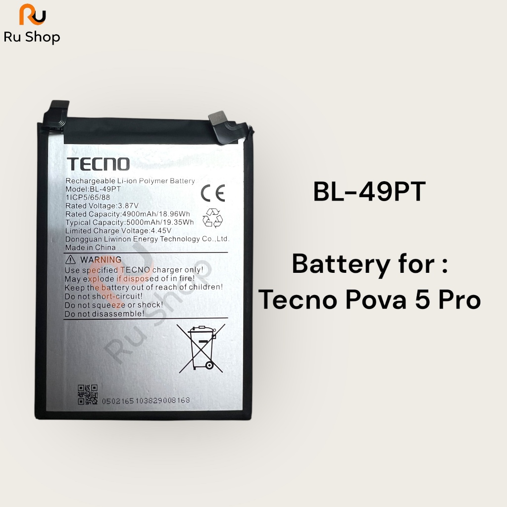แบตเตอรี่ Tecno Pova 5 Pro BL-49PT 5000mAh ส่งจากไทย