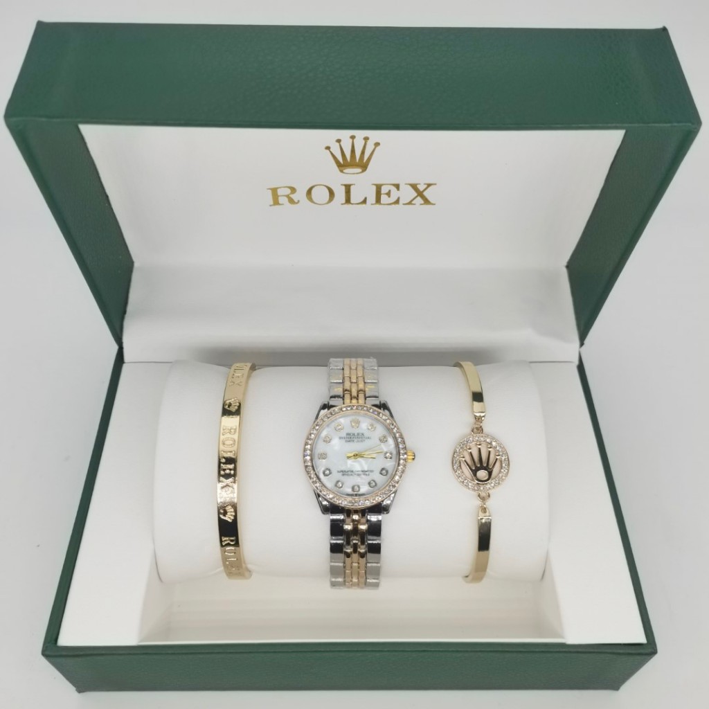 rolex นาฬิกา quartz ผู้หญิงนาฬิกาแฟชั่นสายเหล็กจัดส่งเร็ว