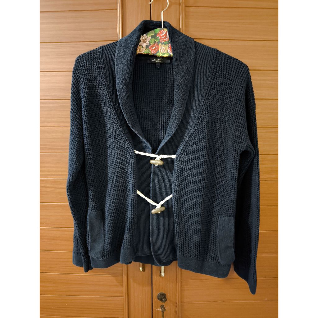 WEEKEND MaxMara Dark Blue Knitted Cardigan Size M