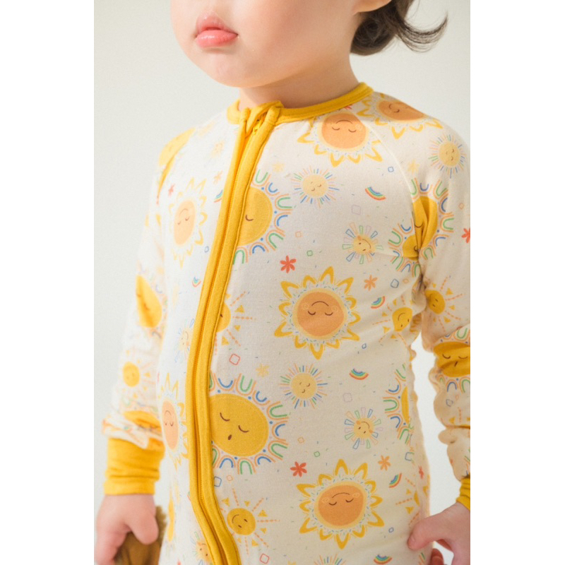 ชุดนอนทารกเด็กเล็กใยไผ่ Soft Bamboo Luxe Pajamas รุ่น two way zip ลาย Daydream Summer - รูปที่ 3