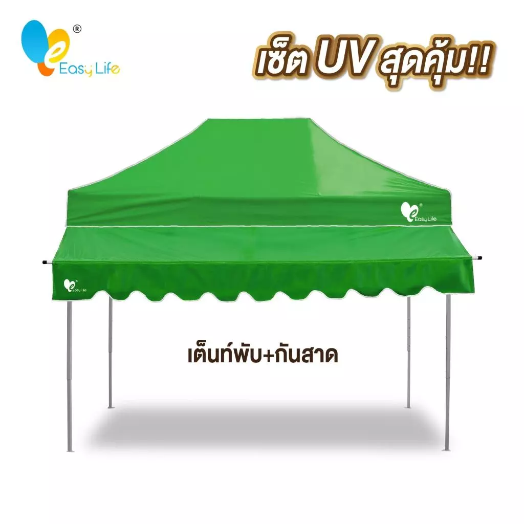 เต็นท์พับพร้อมกันสาด UV ขนาด 2x2 2x3 3x3 เมตร thumbnail 7