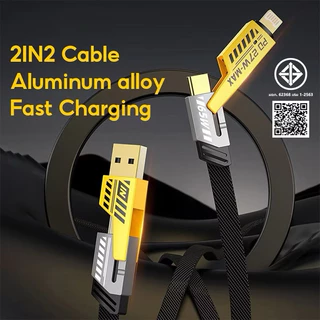 หัวชาร์จเร็ว120Wและสายชาร์จเร็ว65W ช่องชาร์จ QC+PD สายถักไนลอน 4in1 dual type-c สำหรับโทรศัพท์ทั่วไป