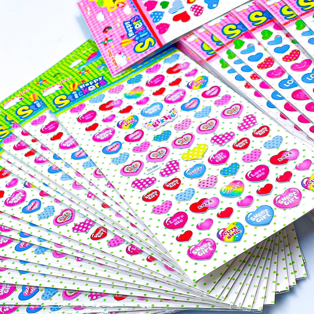 🧡สติ๊กเกอร์นูนหัวใจ💛สติกเกอร์รูปหัวใจ✔️พร้อมส่งในไทย งานDIY วันวาเลนไทน์ Stickerหัวใจ ปัจฉิม - 4