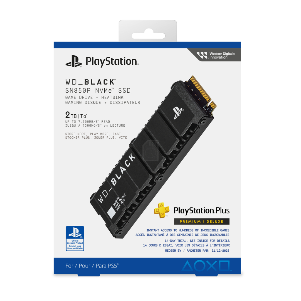 WD SSD Black SN850P 2TB M.2 2280NVMe Pcle 4x4 R 7300 : W 6600 *Heatsink* (WDBBYV0020BNC-WRSN) 5Y