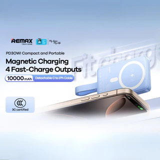 [ CCC ] Remax Wireless Power Bank 10000mAh RPP-30 (N) - พาวเวอร์แบงค์ ชาร์จไร้สาย จอ LED ชาร์จไว 30W