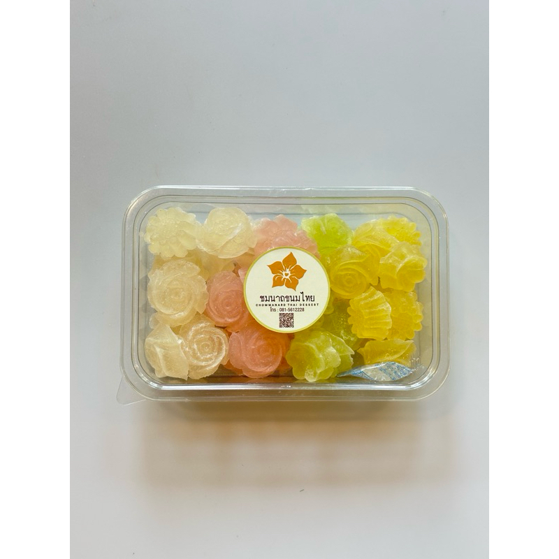 วุ้นกรอบสีดอกไม้ สีหวานละมุน