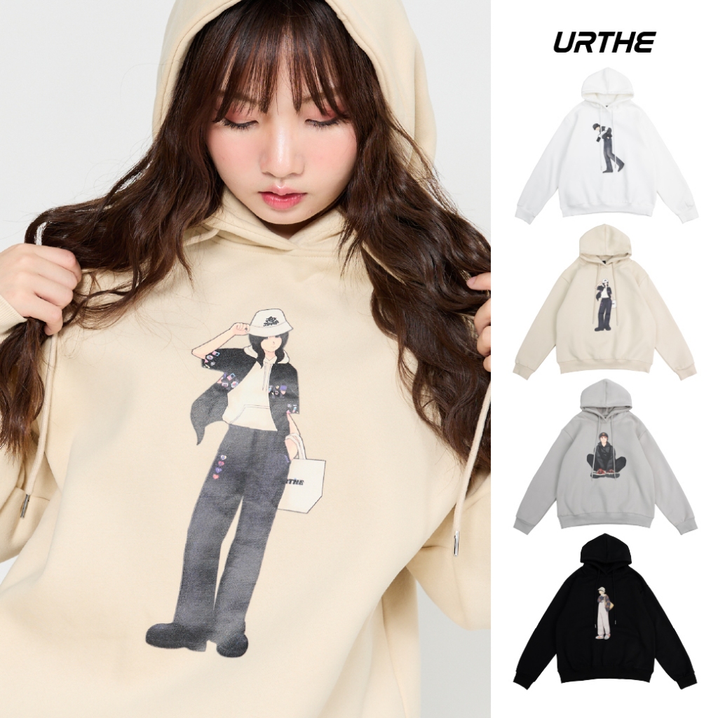 URTHE - เสื้อฮู้ด เเขนยาว Oversize Col. FUR24 รุ่น ARIANNE HOODIE