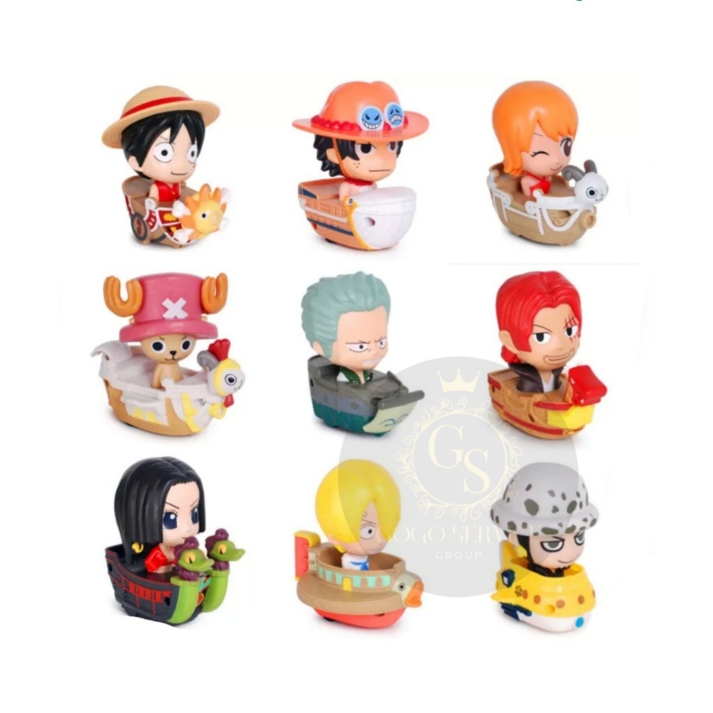 โมเดล วันพีช One Piece ของสะสม ของเล่นแมค Mcdonald Happy meal แฮปปี้มีล แมคโดนัลด์ ขายยกเซ็ต 9 ตัว