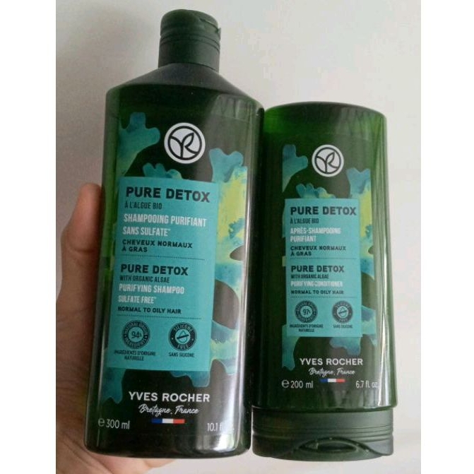 [Pure Detox] อีฟ โรเช่ Yves Rocher ฟื้นฟูพร้อมบำรุง แชมพู 300 ml, คอนดิชั่นเนอร์ 200 ml