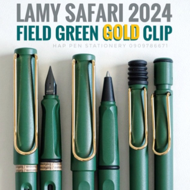 **พร้อมส่งค่ะ**LAMY field green gold clip 2024 ปากกา ดินสอกด ลามี่ เขียว คลิปทอง