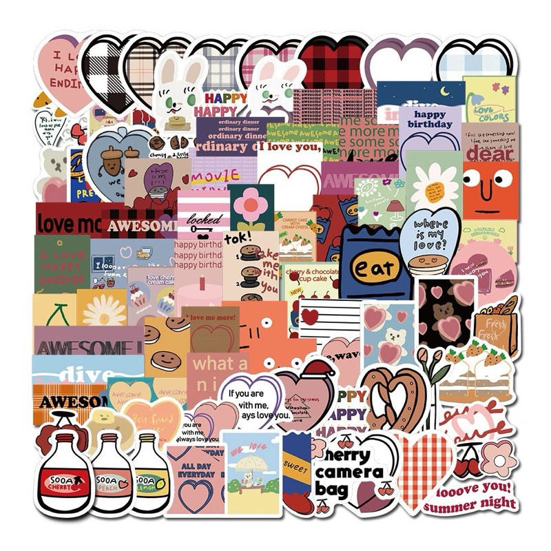 ร้านไทย🇹🇭📦รวม สติกเกอร์ สติ๊กเกอร์ มีหลายแบบให้เลือก90-100ดวง/แพค - รูปที่ 4