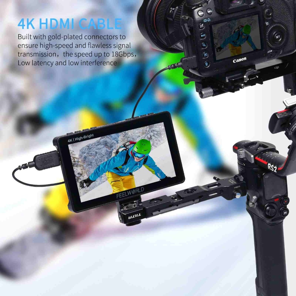 Feelworld Mini HDMI to HDMI [4K@60Hz 2160p] สายอ่อน 2.5mm ยาว 100cm