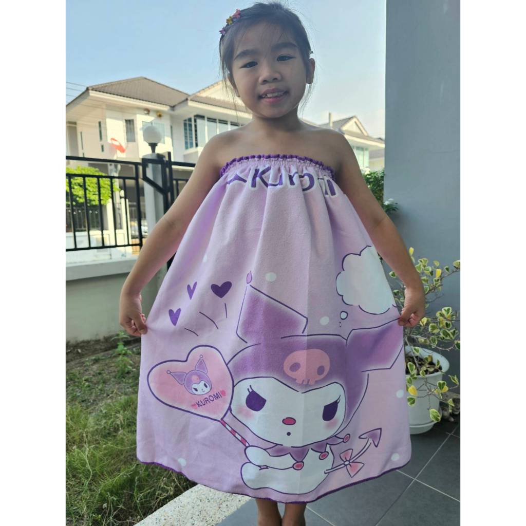 398 Lucky Store กระโจมอก ผ้าขนหนู ซาริโอ เด็กโต 5-15 ขวบ พร้อมส่ง ผ้าหนา - รูปที่ 5