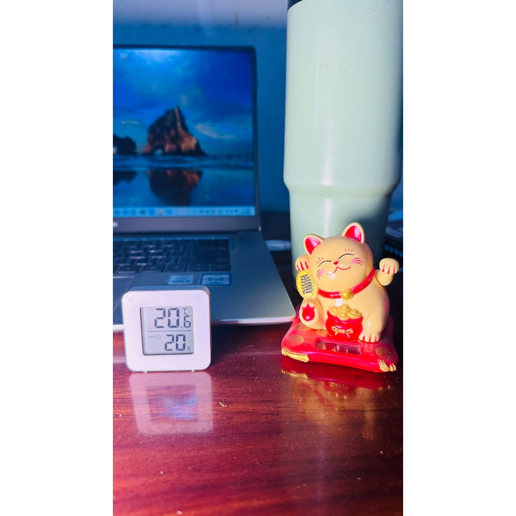 เครื่องวัดอุณหภูมิและความชื้นดิจิตอลในร่มจอLCD อ่านง่ายมองเห็นข้อมูลได้ชัดเจนThermomiterขนาดเล็ก