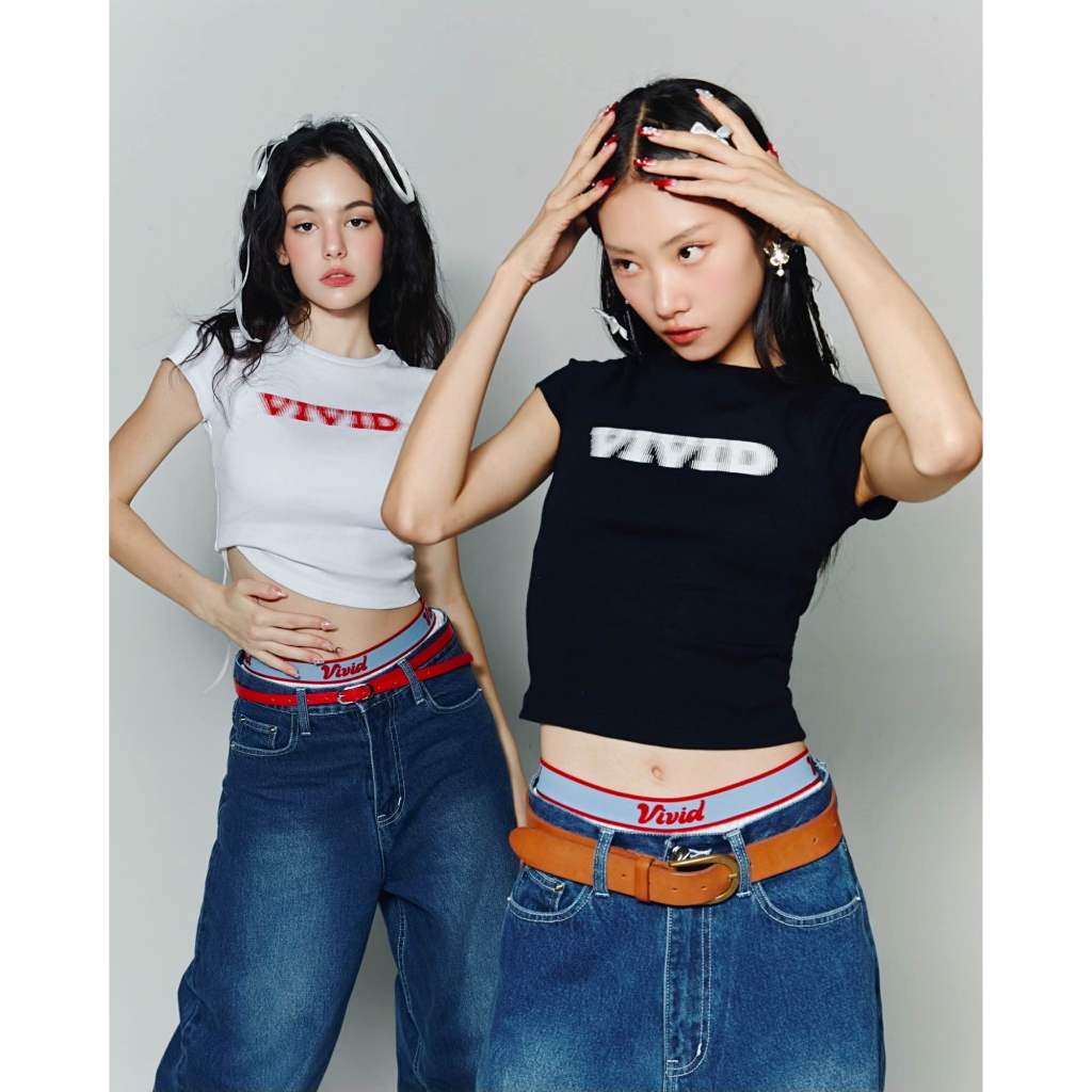 [ Vividvibe.co ] - Vivid baby tee เสื้อยืดครอป สกรีนลาย vivid