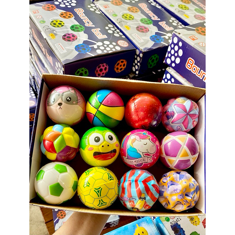 C0697  12 ชิ้น บอลบีบมือ ยางแบบดี แรงเด้งสูง ขนาด 6.3