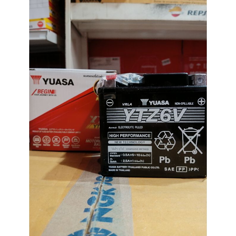 แบตเตอรี่มอเตอร์ไซค์ Yuasa YTZ6V
