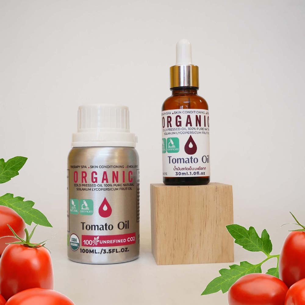 น้ำมันมะเขือเทส โทเมโทออยล์ ออร์แกนิค บริสุทธิ์ สกัดเย็น บำรุงผิว มอยเจอร์ไรเซอร์ 30-100กรัม Tomato Oil Organic