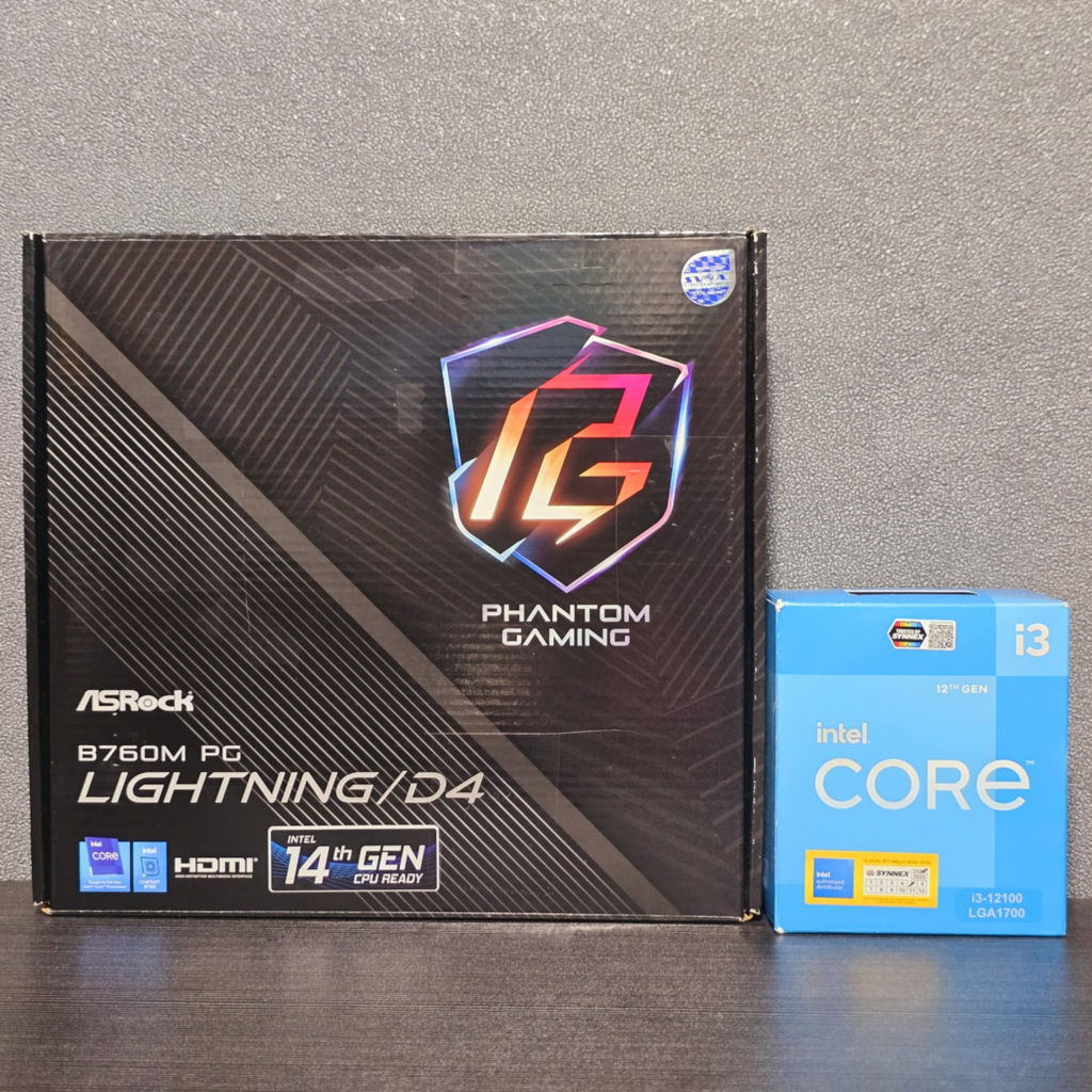 CPU INTEL CORE I3 12100 (Intel UHD Graphics 730) + ASROCK B760M PG LIGHTNING/D4 (DDR4) (LGA 1700) (M