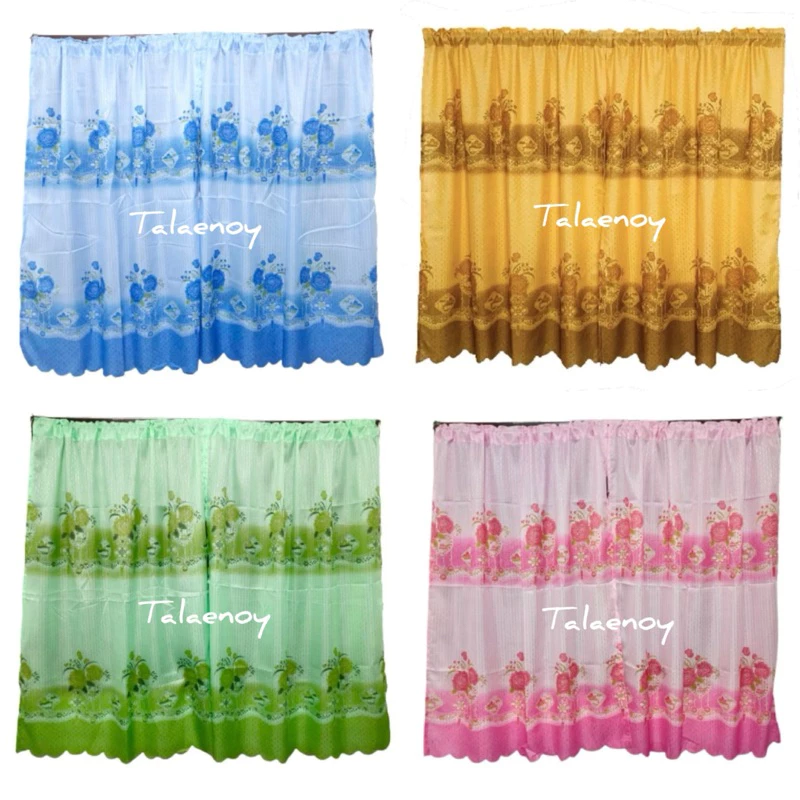 ผ้าม่านหน้าต่าง ม่านสอดลวด ผืนละ 55 บาท ผ้าม่านหน้าต่าง 90×130 cm. (พร้อมส่ง)