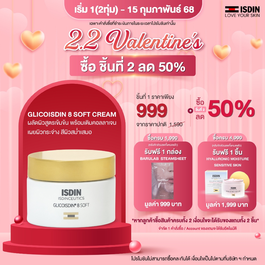 ISDIN ISDINCEUTICS GLICOISDIN 8 SOFT CREAM ครีมผลัดเซลผิวอย่างล้ำลึก เผยผิวหน้าละเอียดเนียนใส ลดเลือนริ้วรอยแห่งวัย