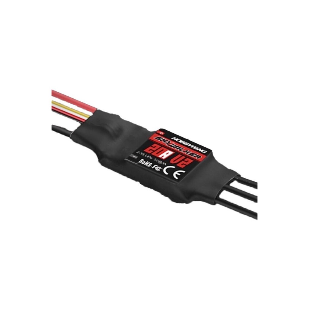 สปีดคอนโทรล ESC Hobbywing Skywalker 20A V2 2-3S Lipo BEC3A 5V คุมMotor Brushless 3เฟสDC เครื่องบินRC